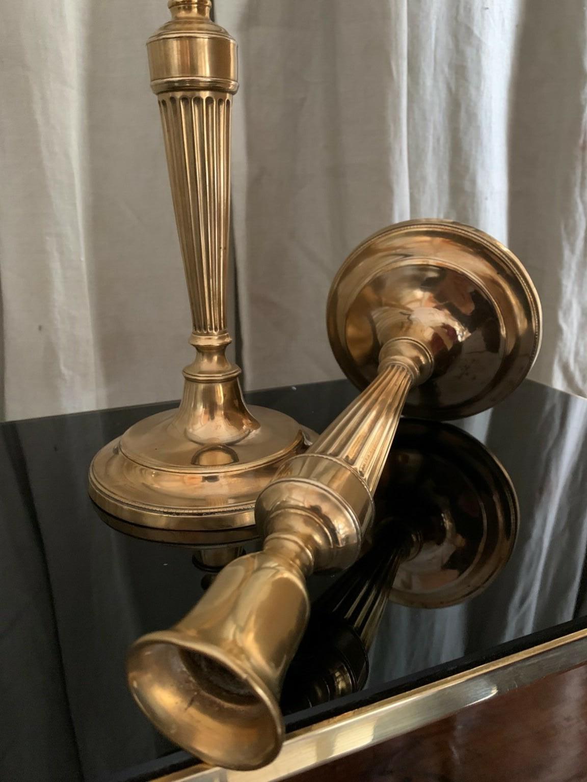 Pair of Georgian Style Gilt Bronze Candlesticks 2