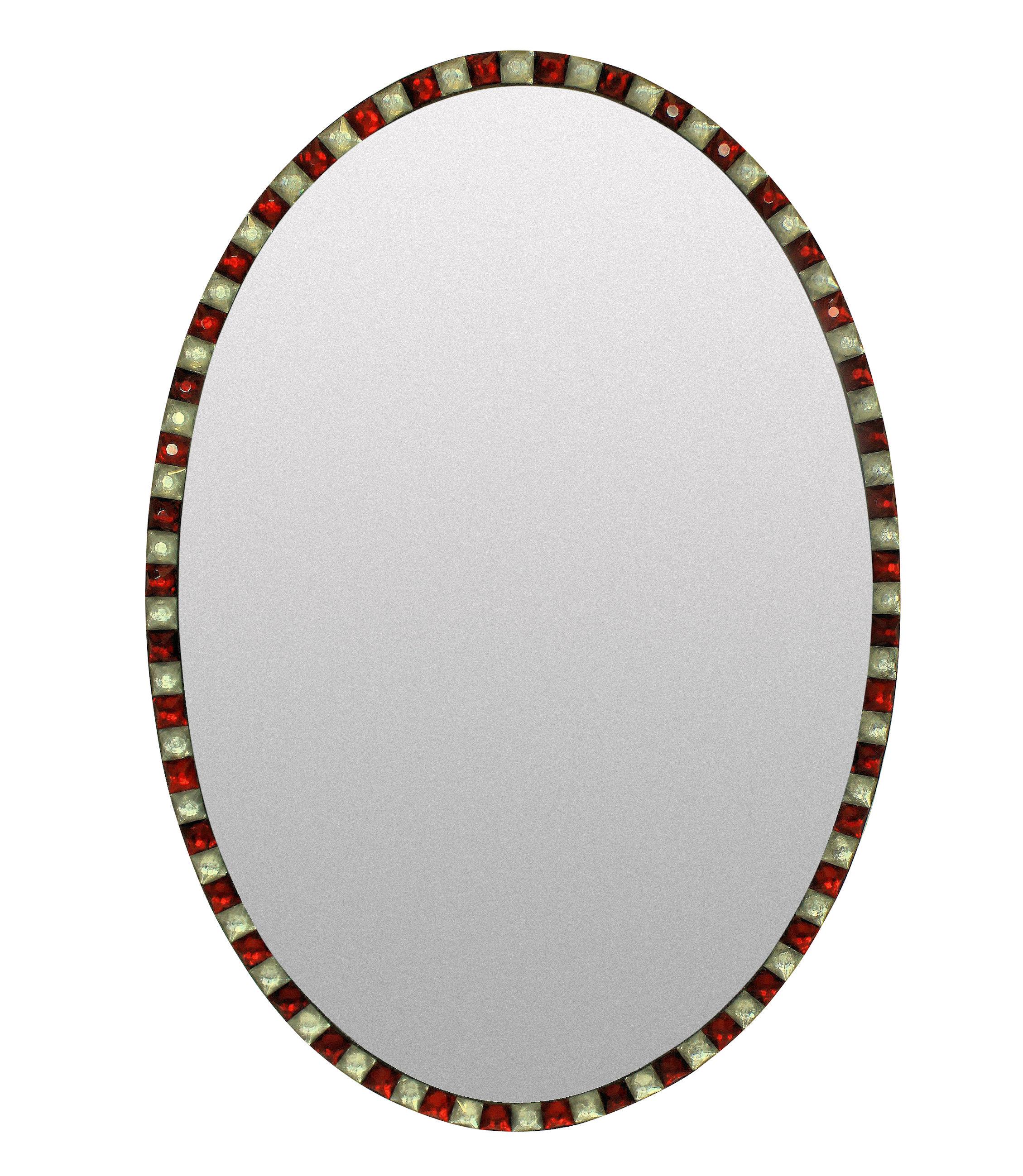 Pair of Georgian Style Irish Mirrors in Ruby Glass and Rock Crystal In Good Condition In Kent, Dover