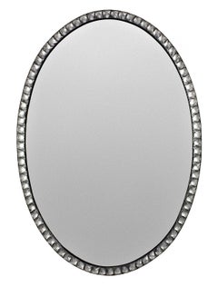 Pair Of Georgian Style Irish Mirrors With Cut Faceted Crystal Borders