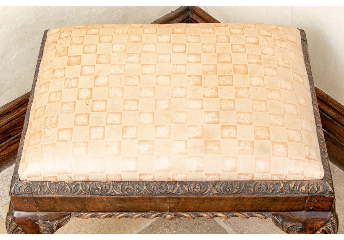 Coppia di panche in pelle in stile georgiano in vendita 6