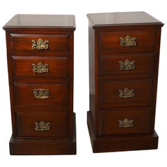 Pair of Georgian Style Mahogany Bedside Chest of Drawers