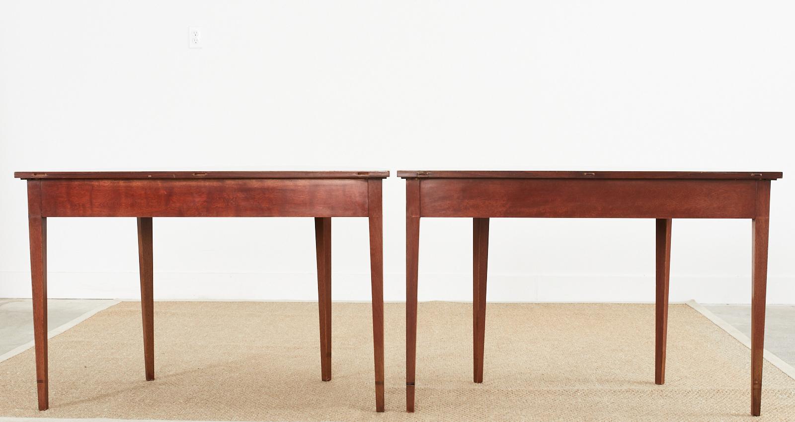Pair of Georgian Style Mahogany Demilune Console Tables  13