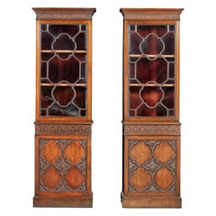 Pair of Georgian Style Mahogany Display Cabinets or Bookcases