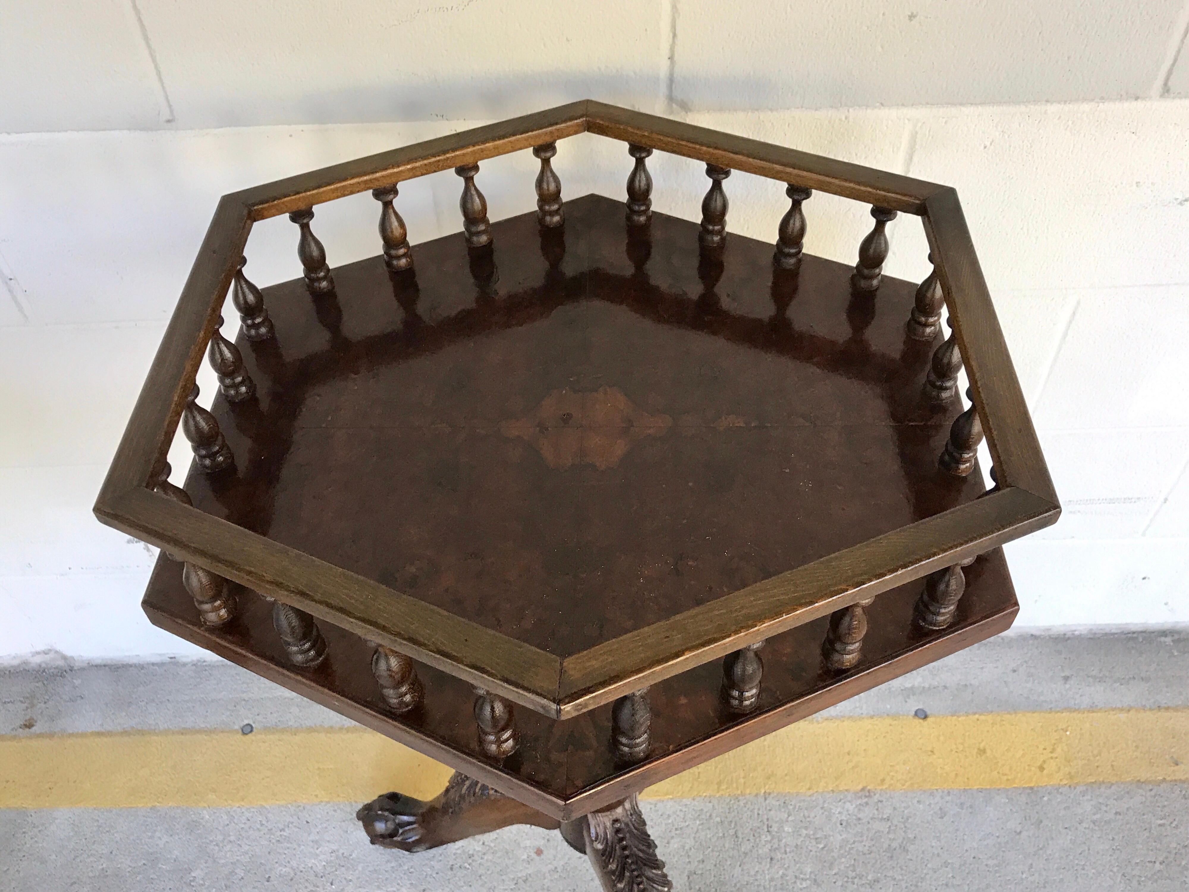 Carved Pair of Georgian Style Mahogany Gallery Tables For Sale