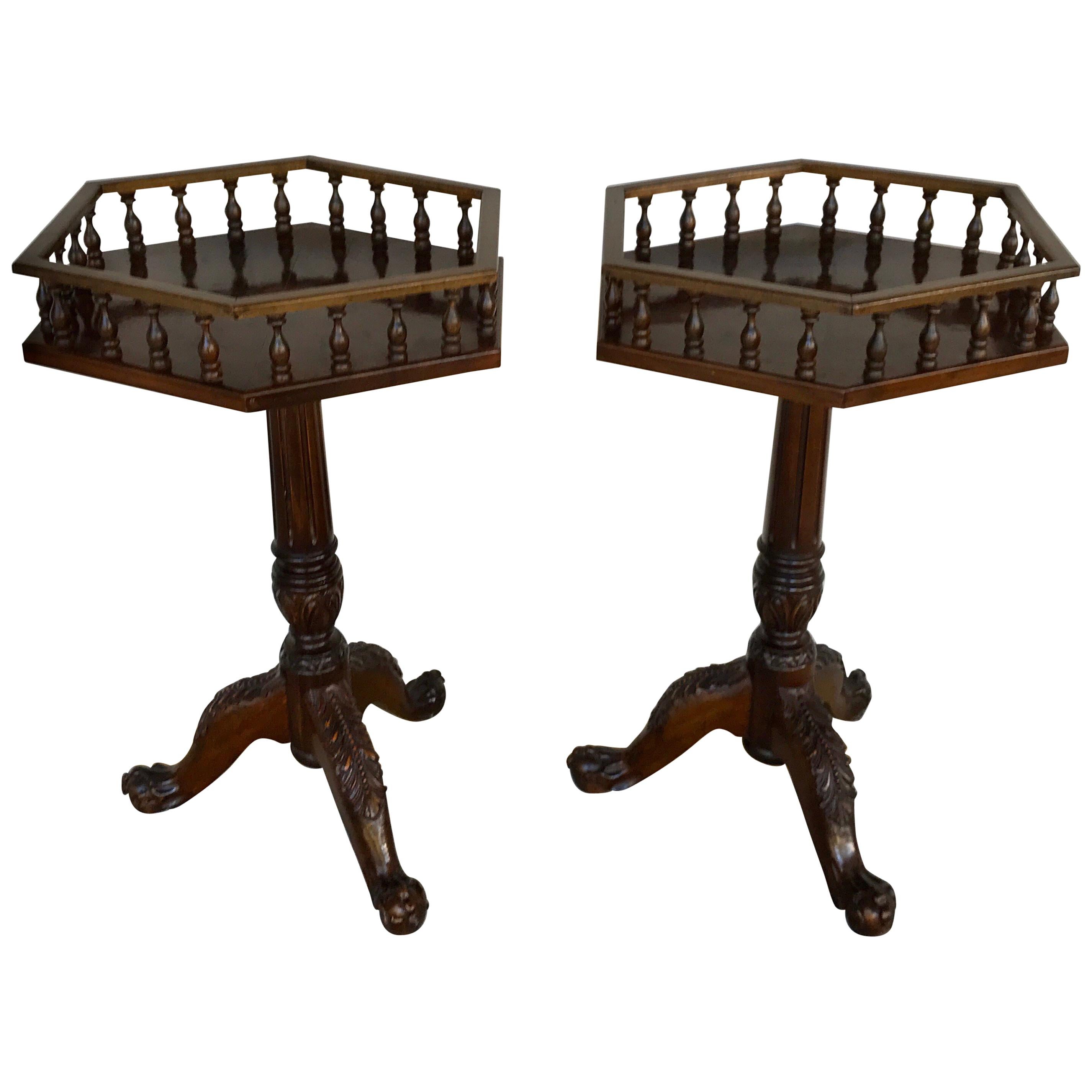 Pair of Georgian Style Mahogany Gallery Tables For Sale