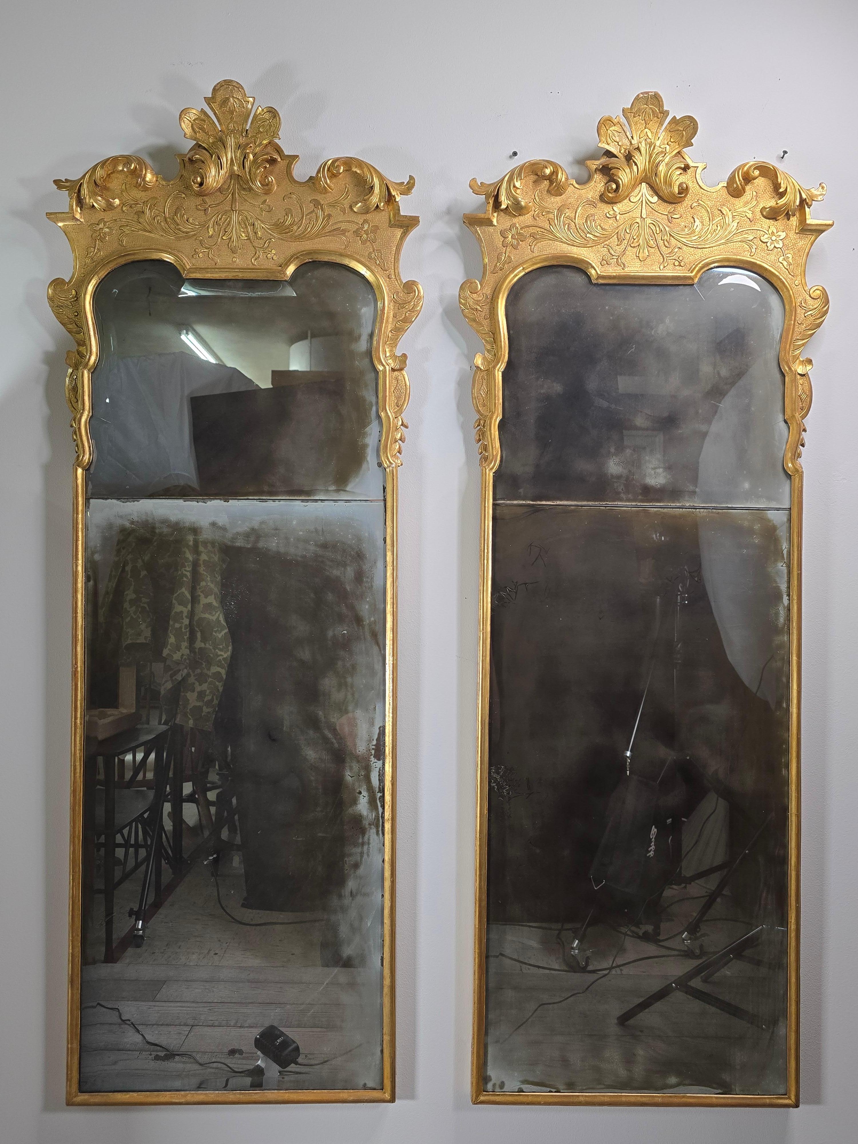 Pair of Georgian Style Split Plate Mirrors manner of John Belchier For Sale 7
