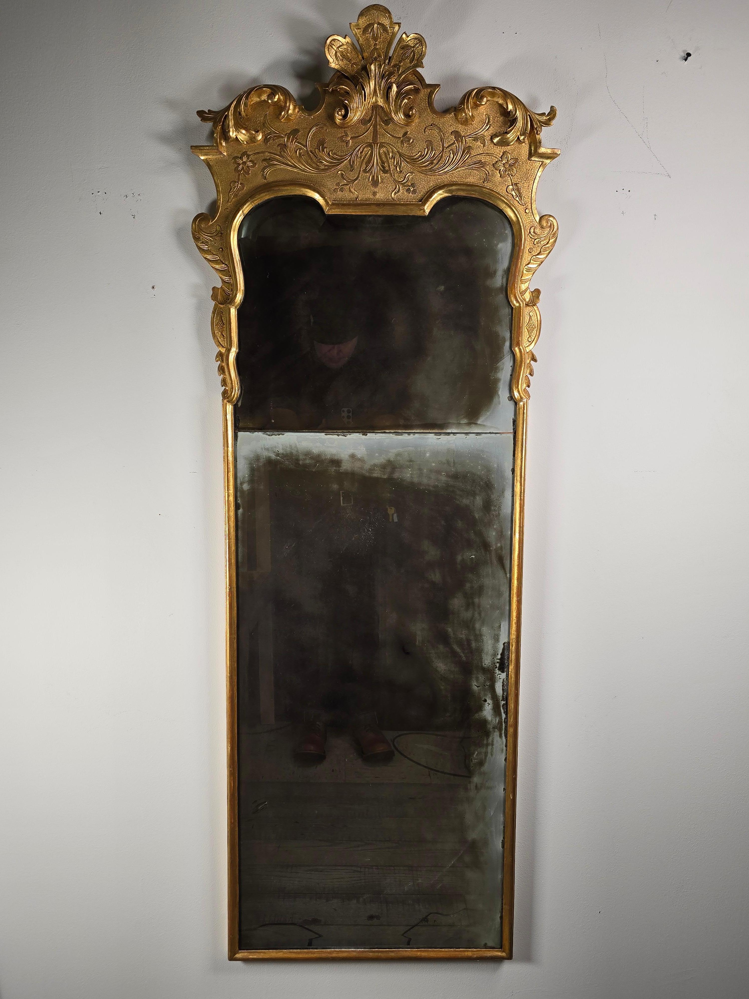 George I Pair of Georgian Style Split Plate Mirrors manner of John Belchier For Sale