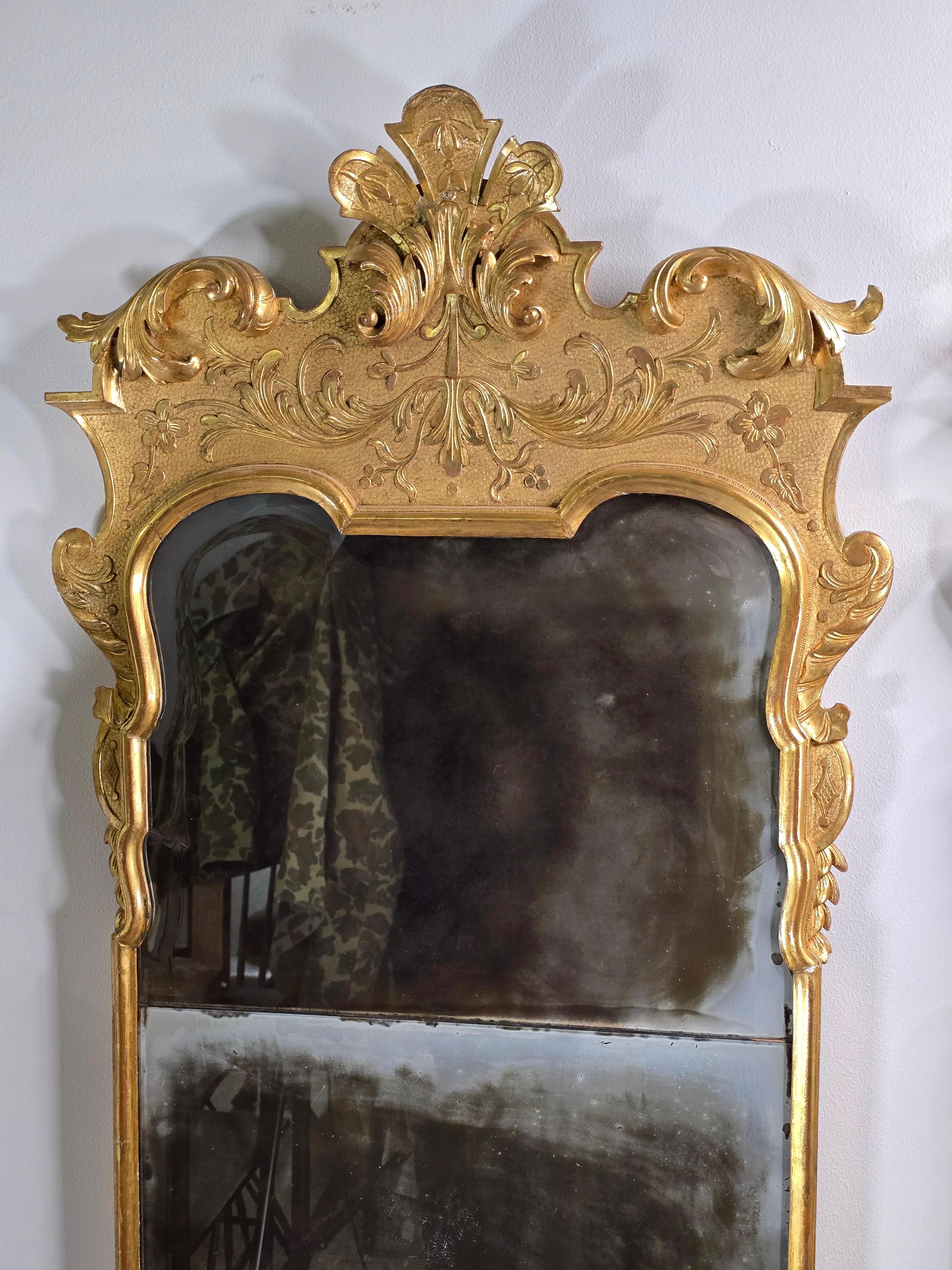 Italian Pair of Georgian Style Split Plate Mirrors manner of John Belchier For Sale