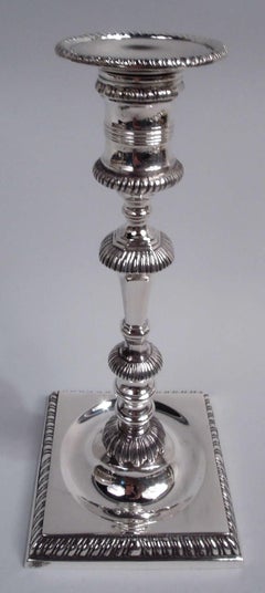 Pair of Georgian-Style Sterling Silver Candlesticks by Currier & Roby