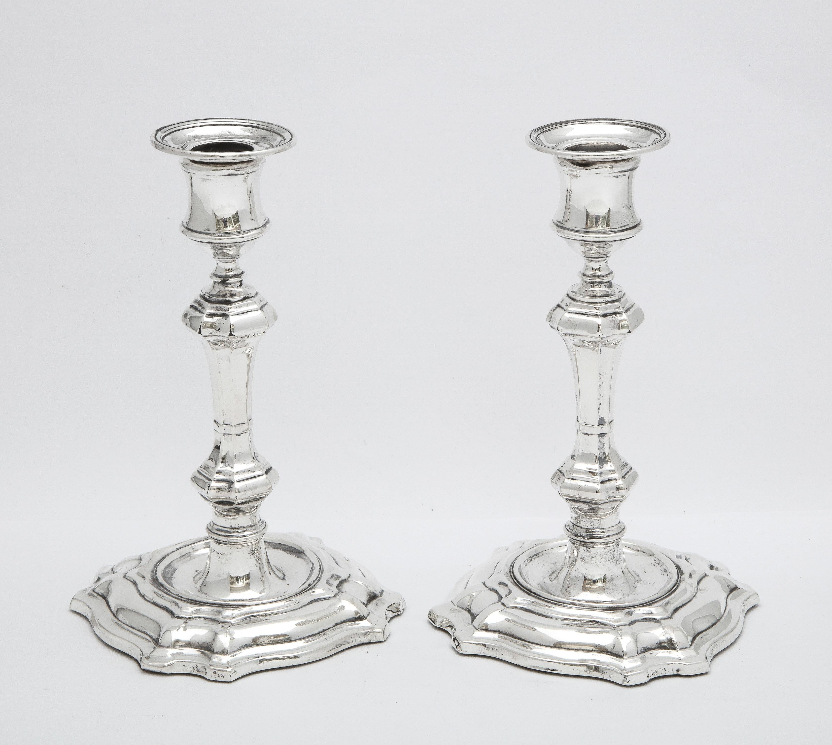 Pair of Georgian-Style Sterling Silver Candlesticks by William Hutton & Sons 5