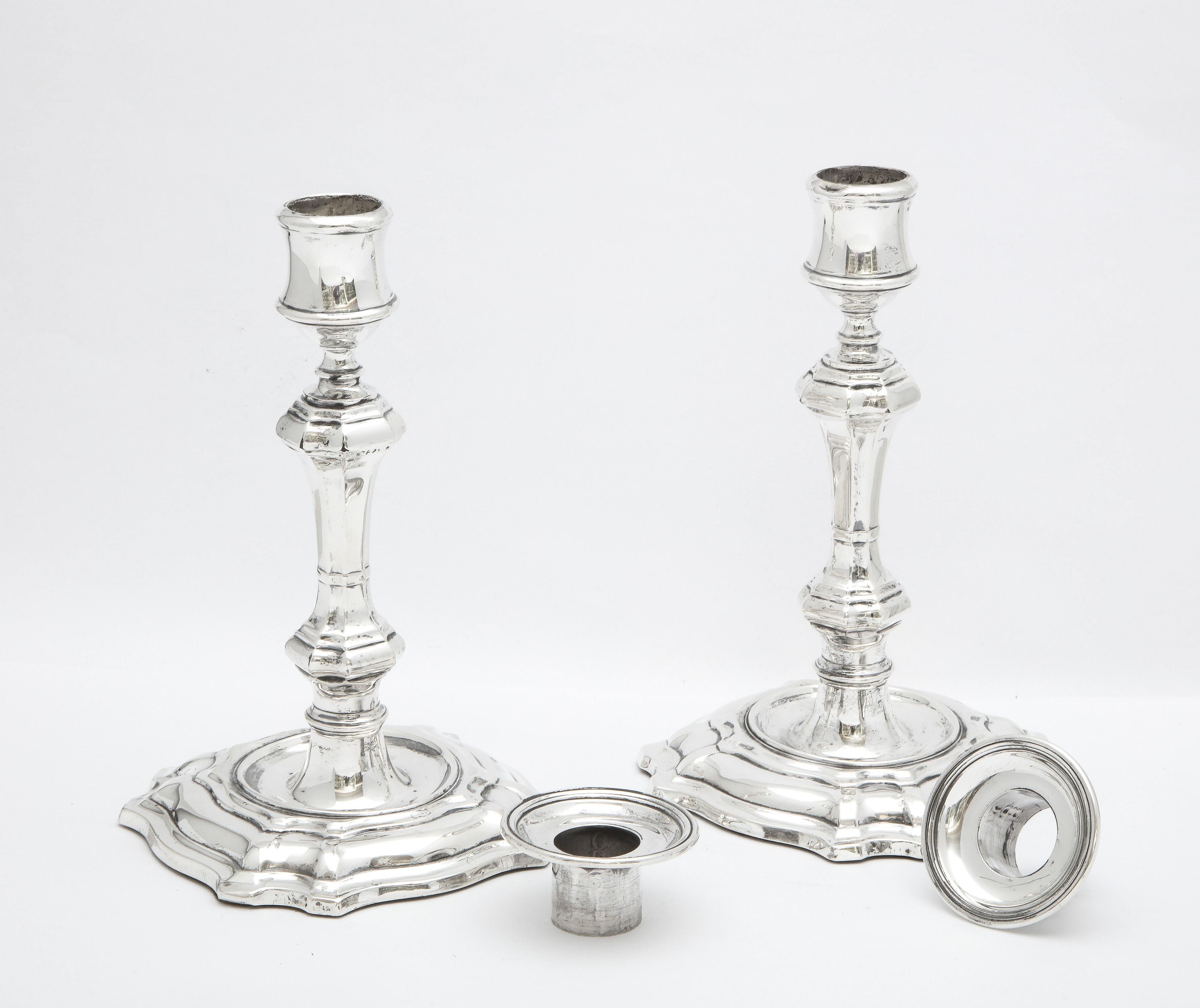 Pair of Georgian-Style Sterling Silver Candlesticks by William Hutton & Sons 6