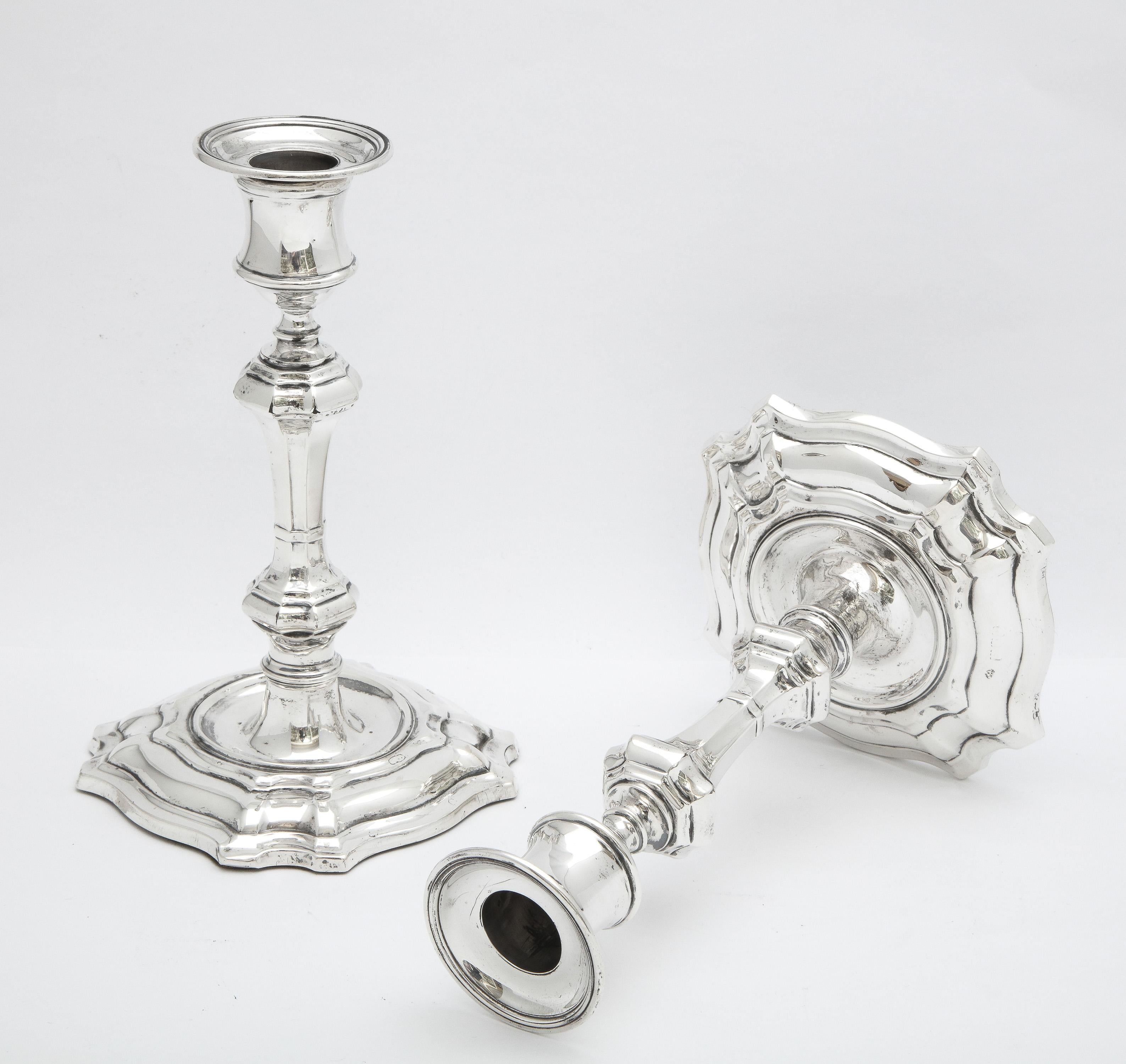 Pair of Georgian-Style Sterling Silver Candlesticks by William Hutton & Sons 7