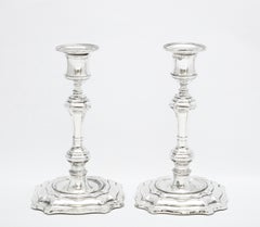 Pair of Georgian-Style Sterling Silver Candlesticks by William Hutton & Sons