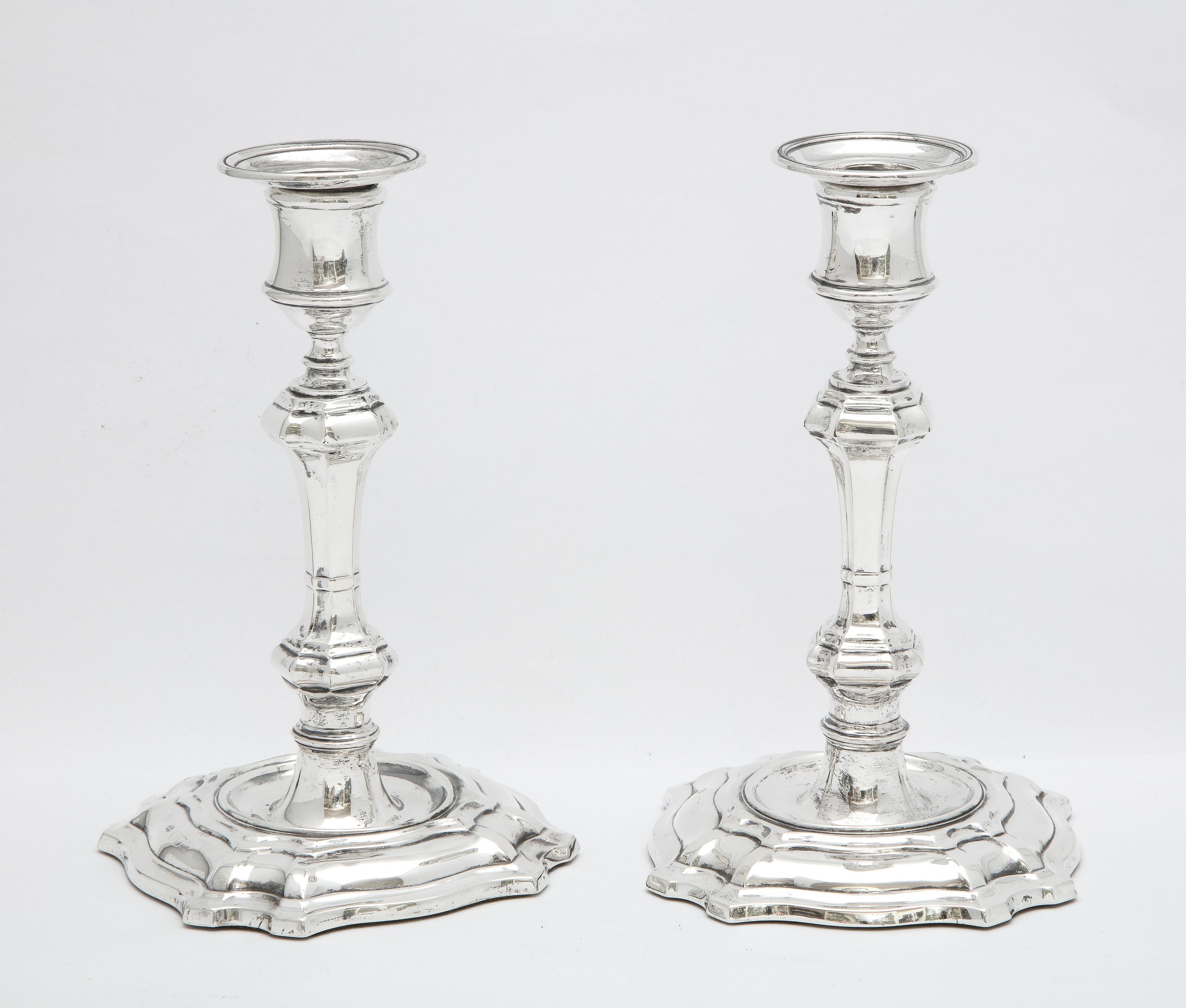 George II Pair of Georgian-Style Sterling Silver Candlesticks by William Hutton & Sons