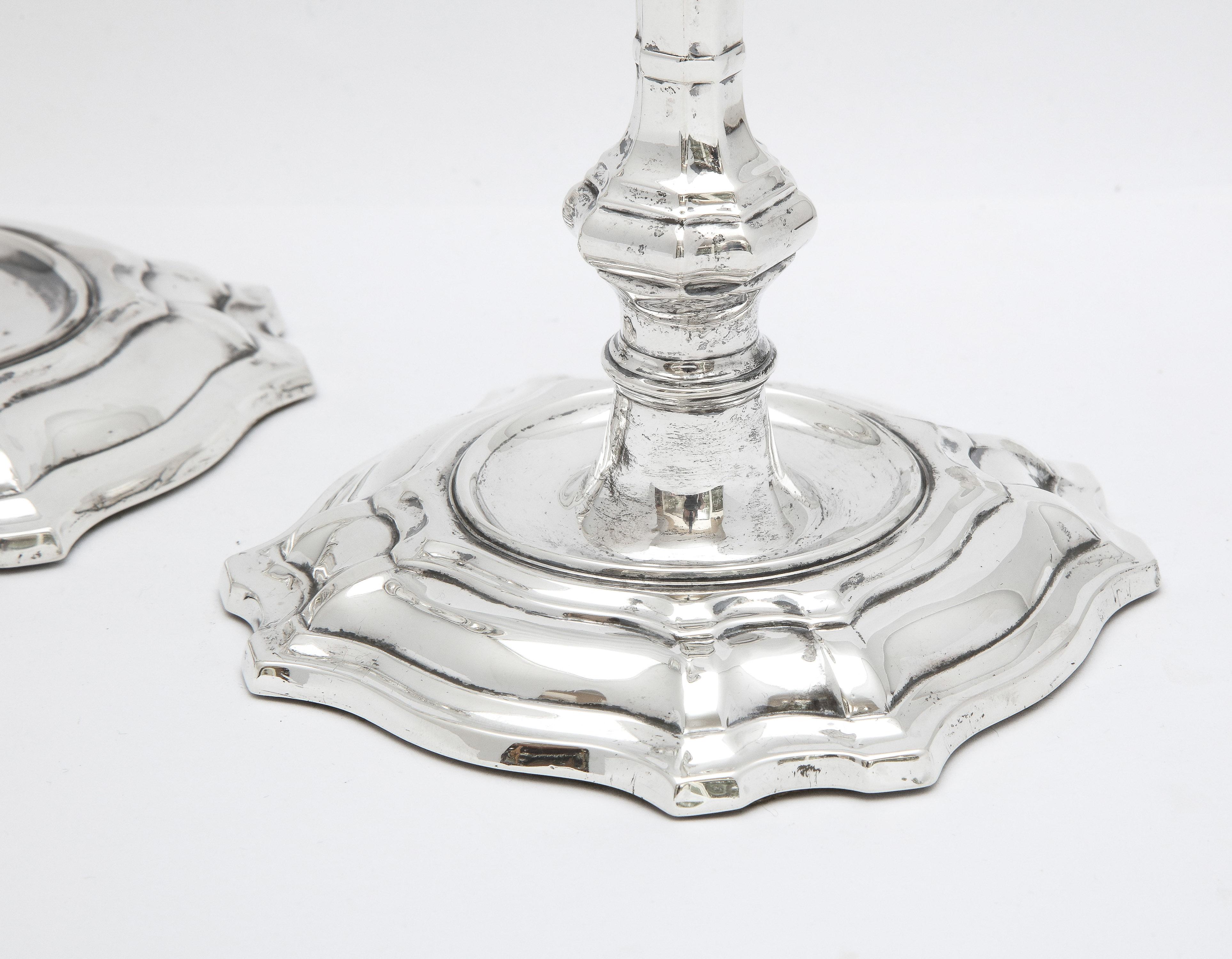Pair of Georgian-Style Sterling Silver Candlesticks by William Hutton & Sons 1