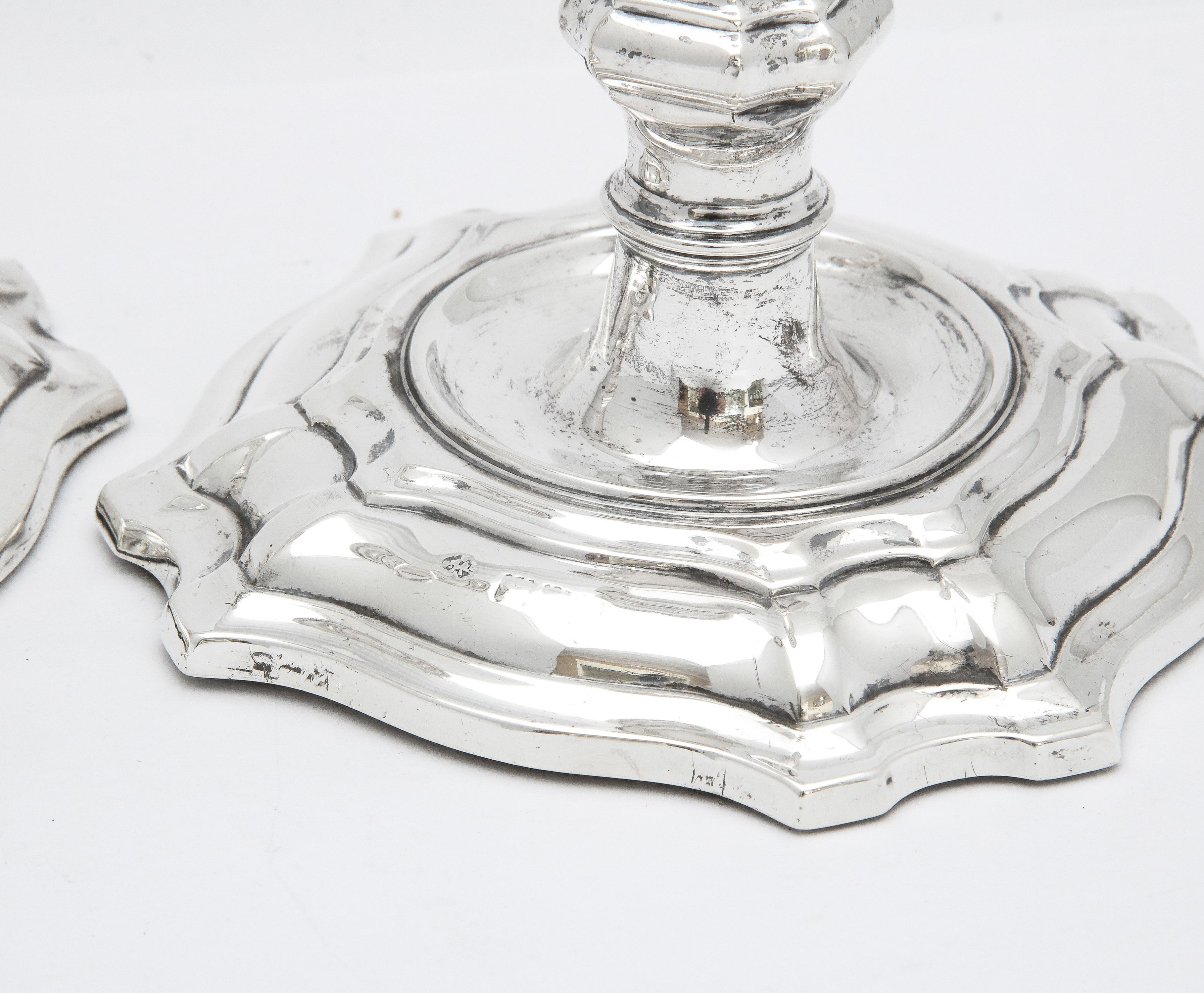 Pair of Georgian-Style Sterling Silver Candlesticks by William Hutton & Sons 3