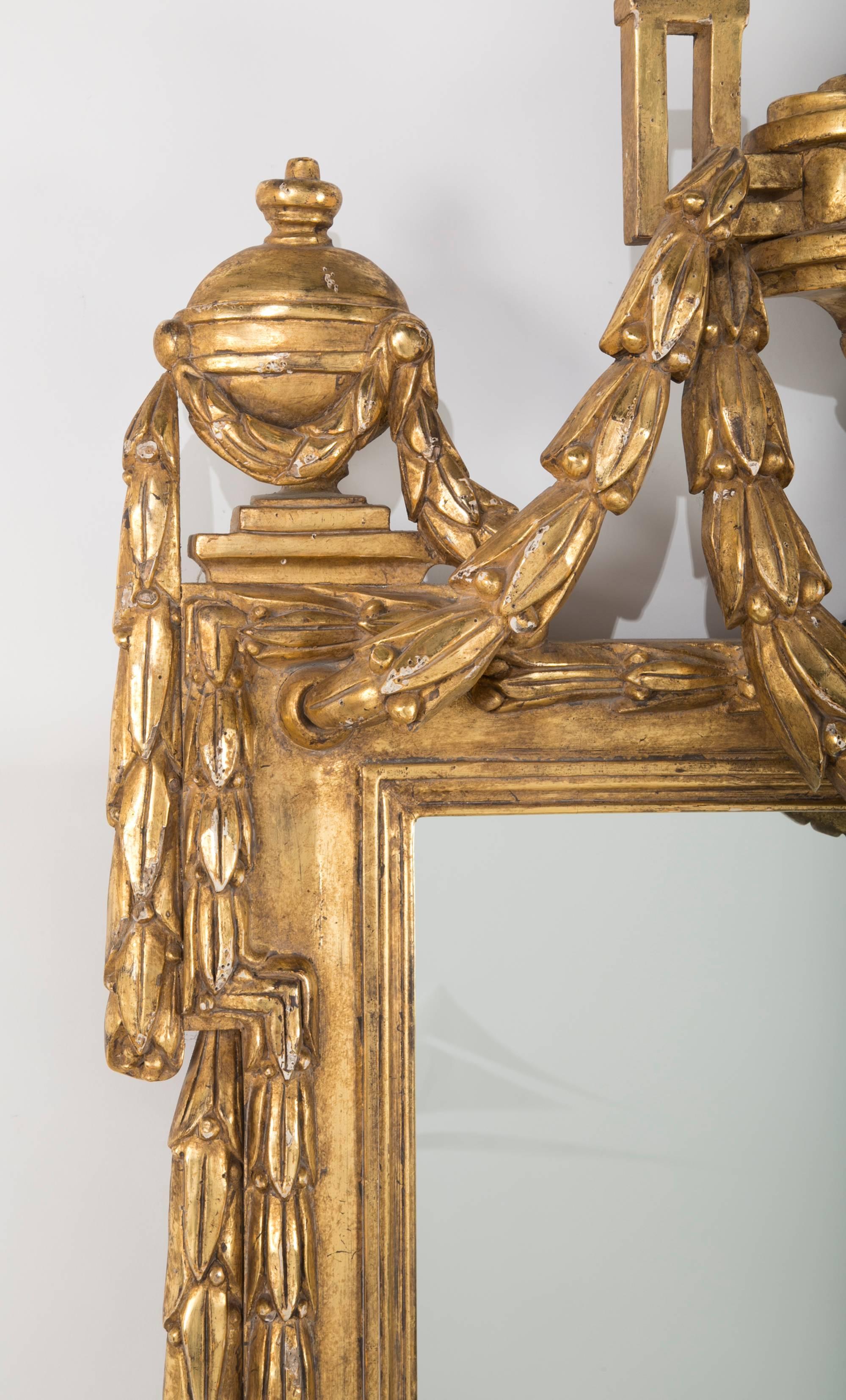 Wood Pair of Georgian Style Water Gilt Mirrors For Sale