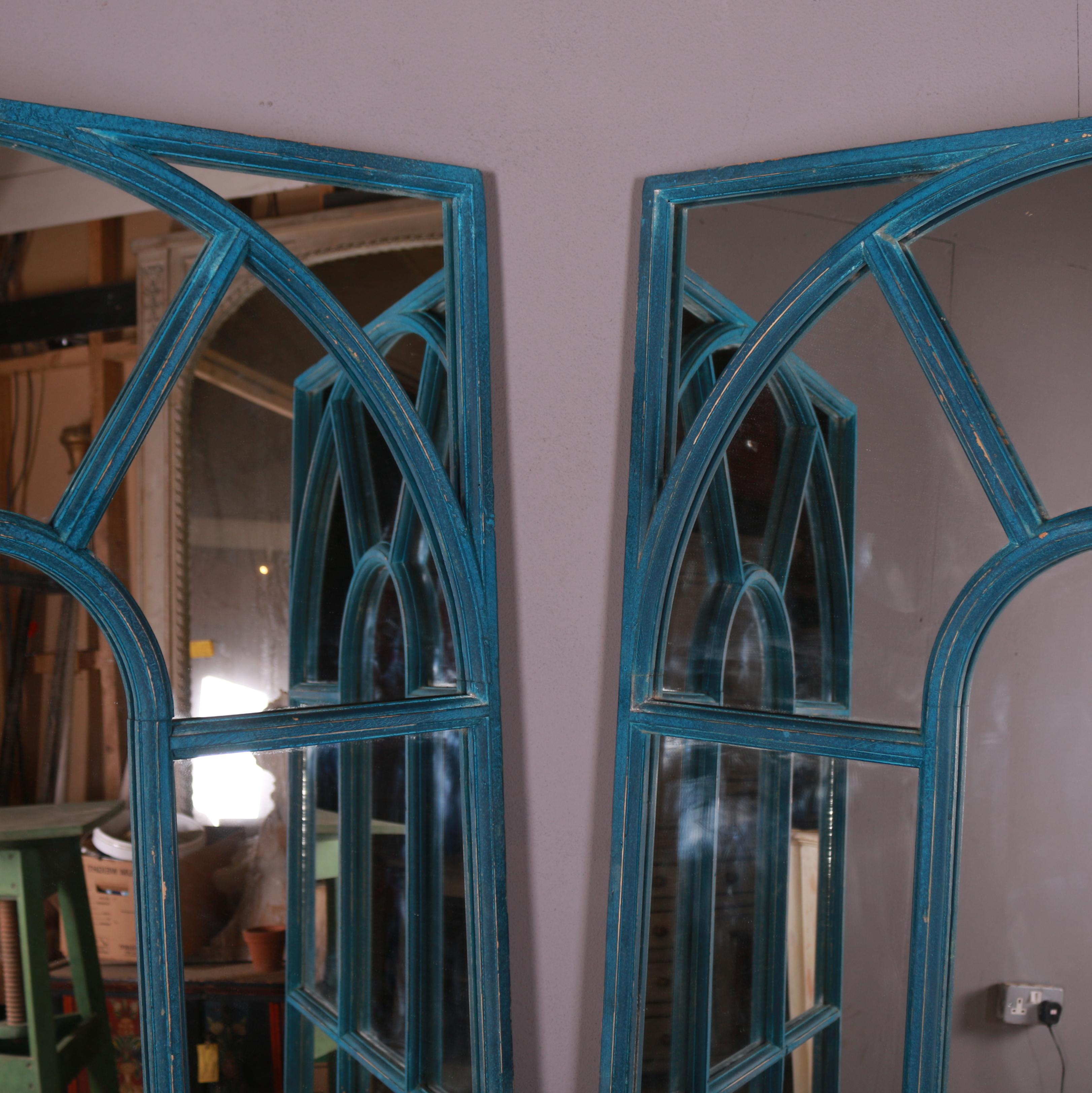 19th Century Pair of Georgian Style Window Mirrors