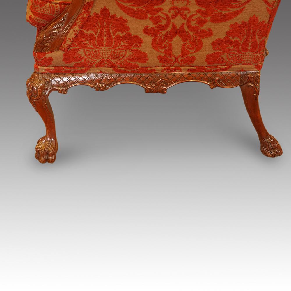 American Pair of Georgian Style Wing Chairs 