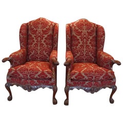 Pair of Georgian Style Wing Chairs