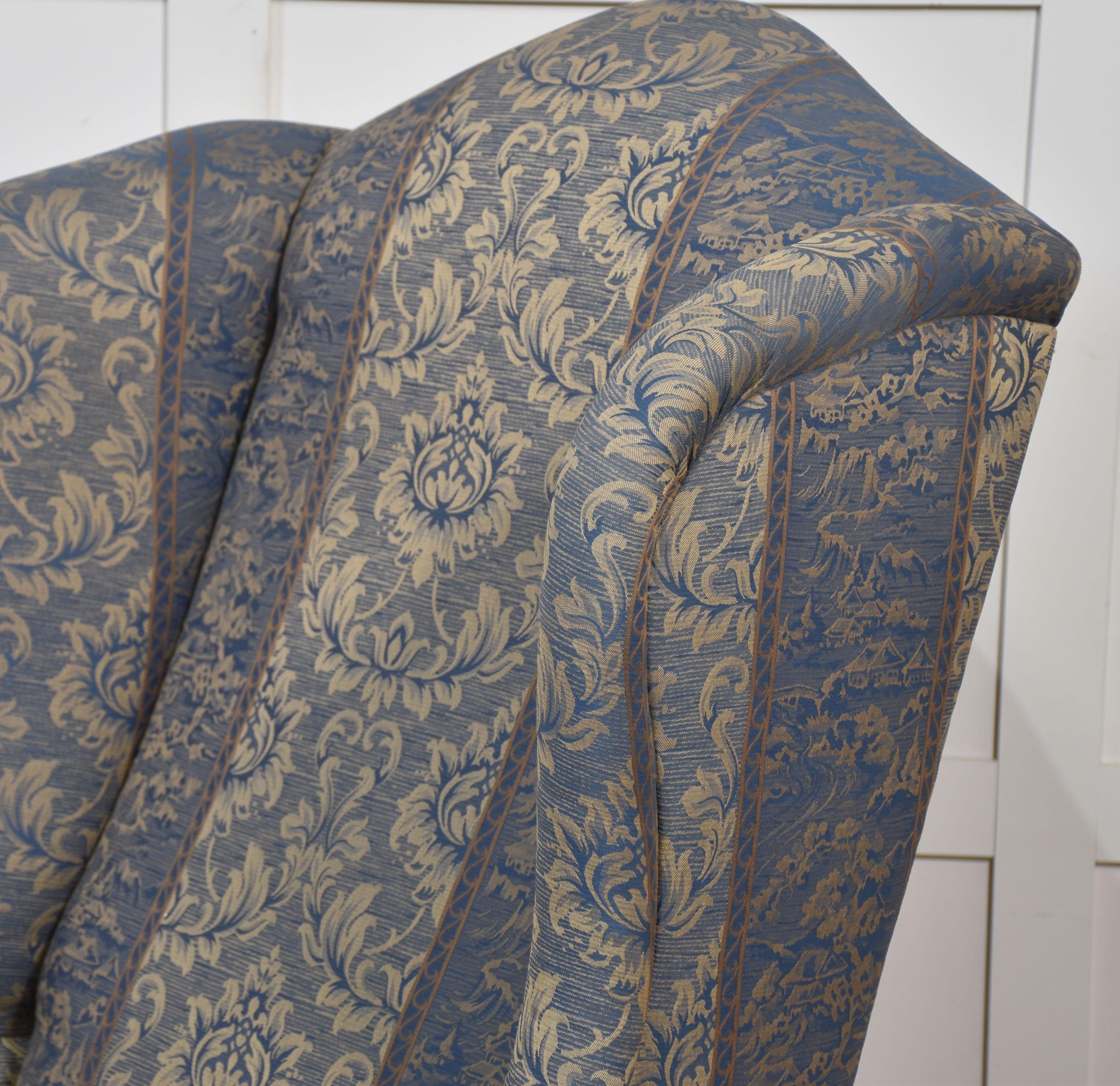 Pair of Georgian style wingback armchairs For Sale 6