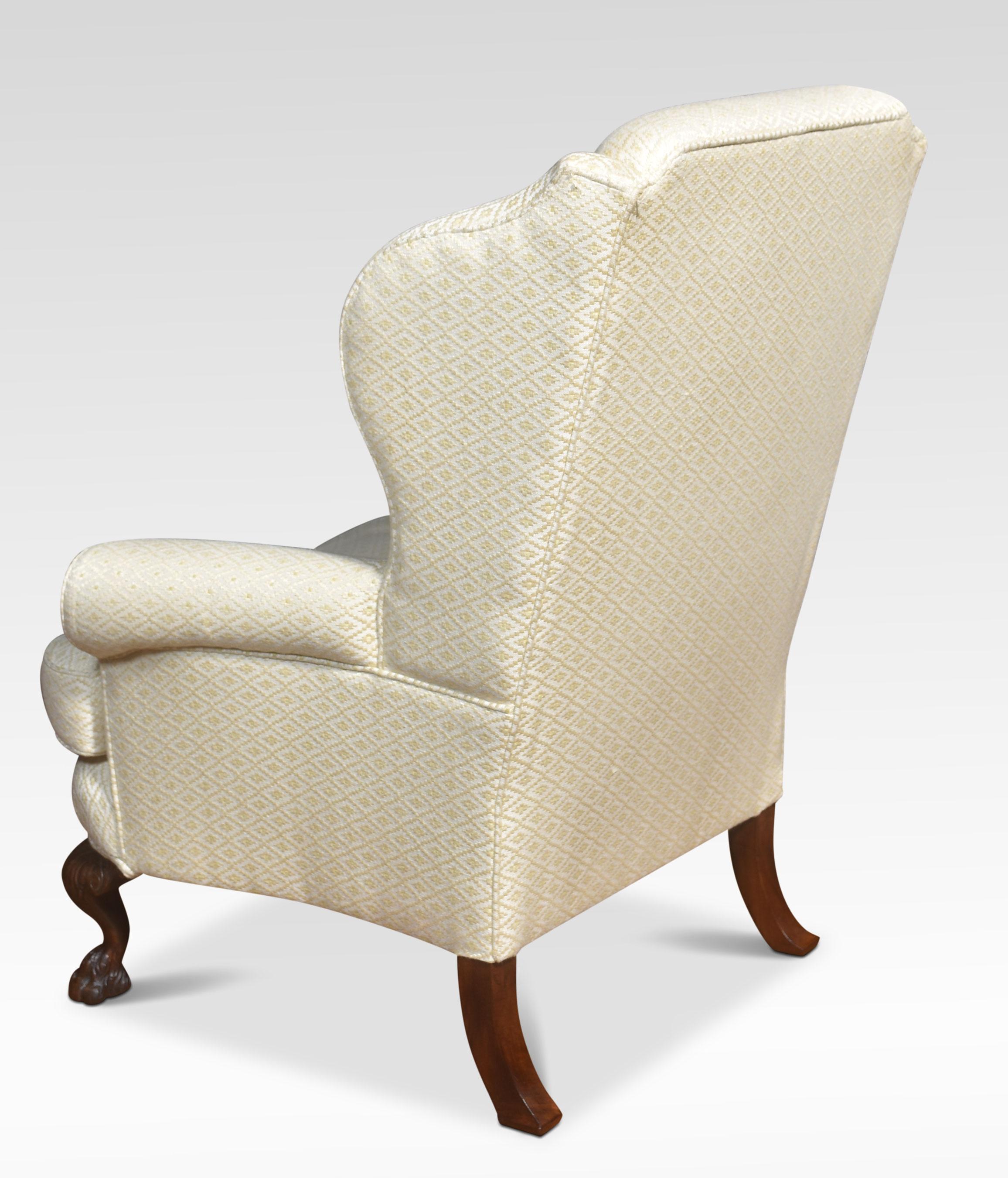 20th Century Pair of Georgian style wingback armchairs