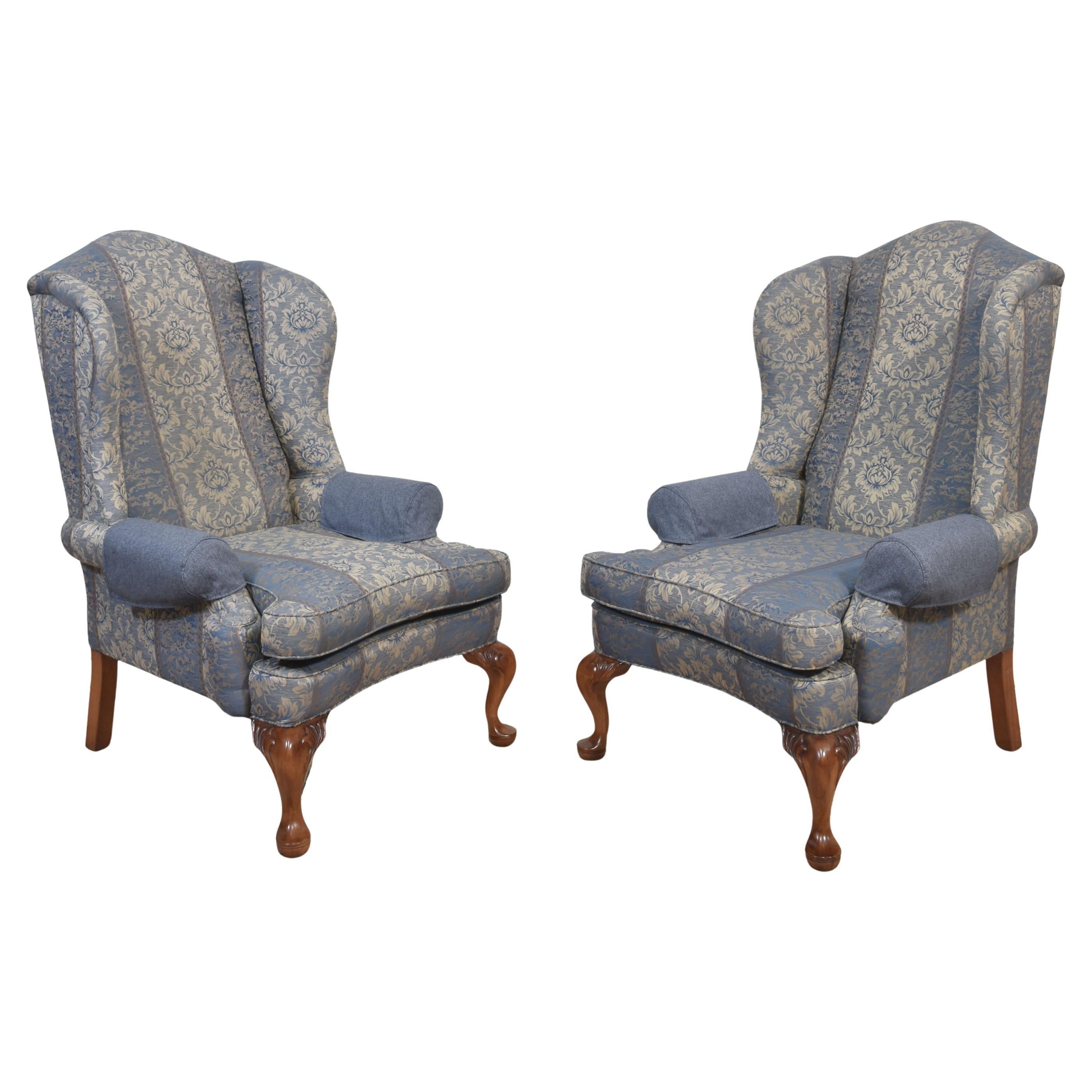 Pareja de sillones wingback de estilo georgiano