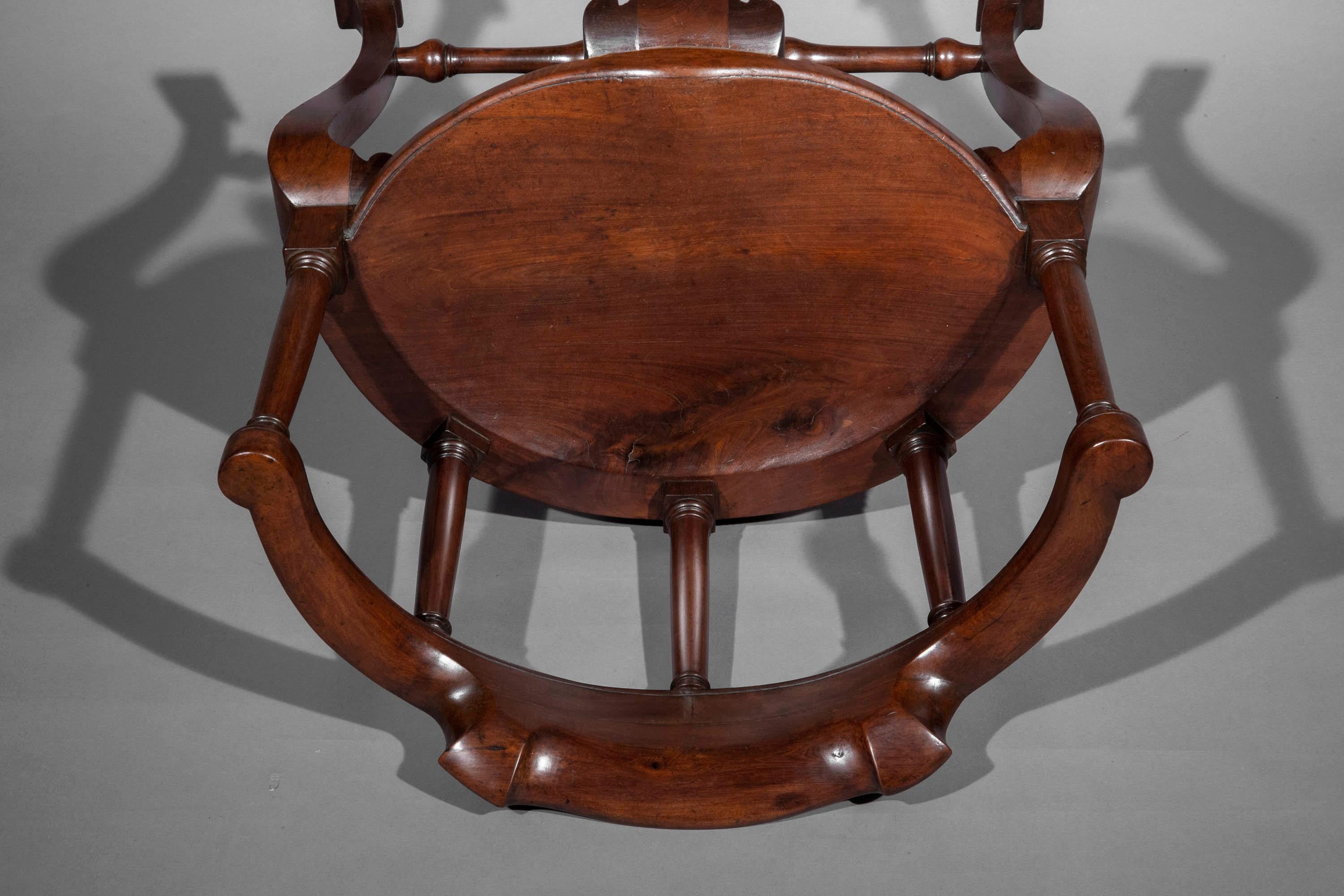 Hand-Carved Pair of 18th Century Corner Armchairs