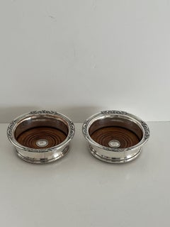 Pair of Georgian Wine Coasters of Silver and Sheffield Plate, Circa 1790