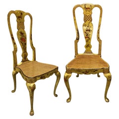 Pair of Georgian Yellow Jappaned Chairs