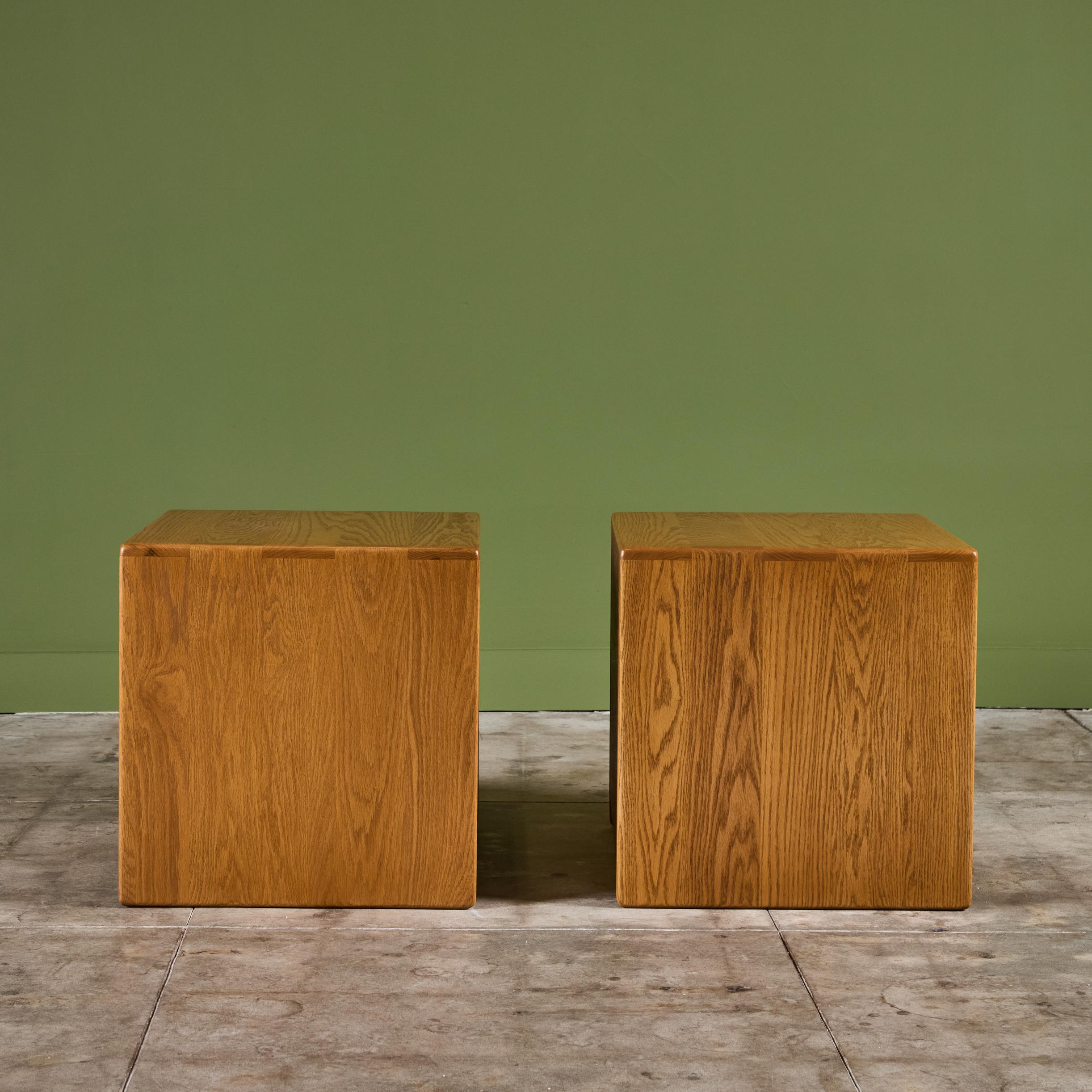 Oak Pair of Gerald McCabe Nightstands for Eon Furniture For Sale