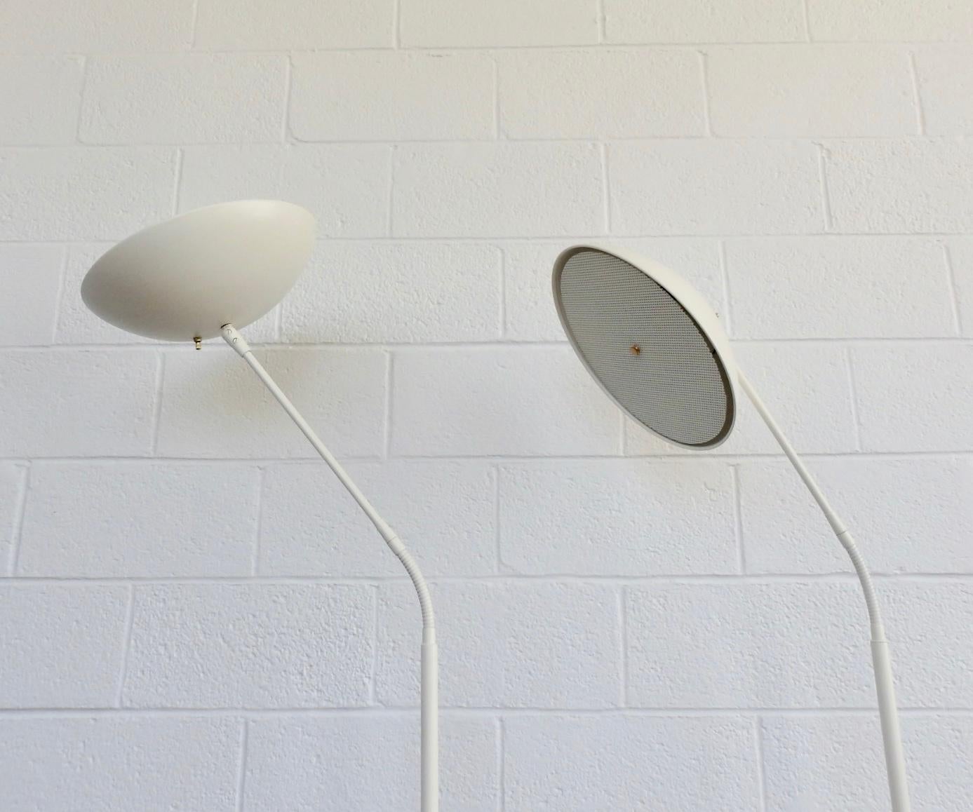American Pair of Gerald Thurston for Lightolier adjustable flexible Floor Lamps