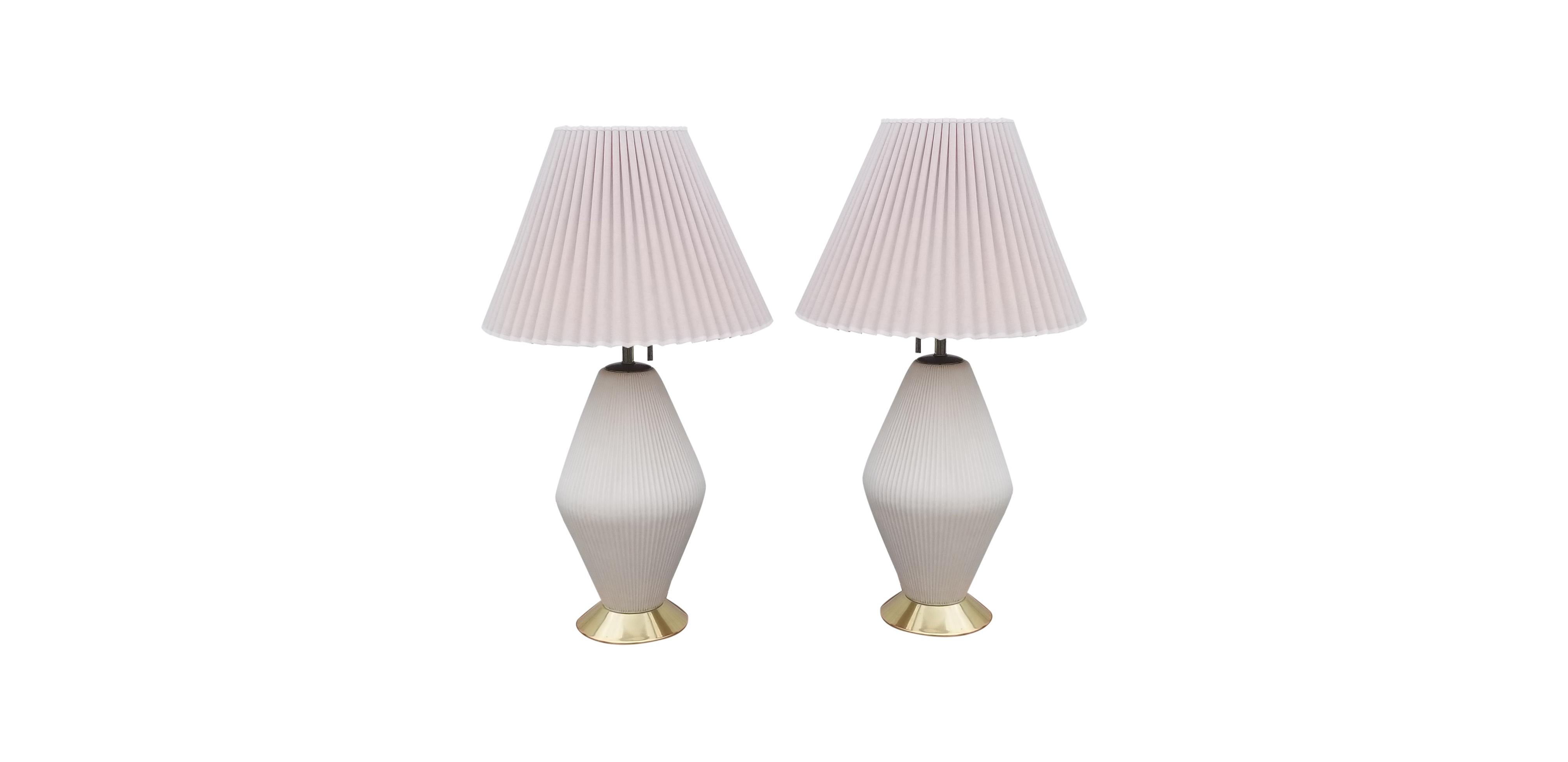 Pair of Gerald Thurston for Lightolier Porcelain Lamps.
 