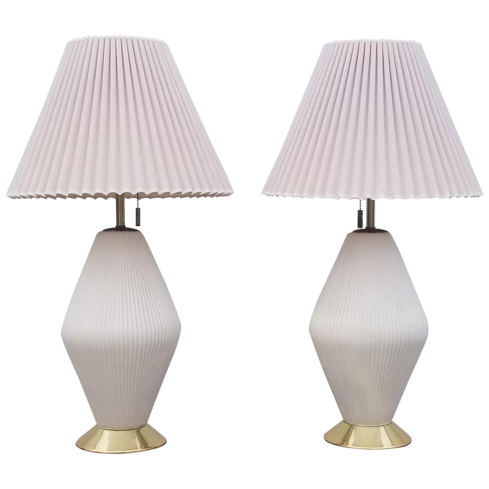 Pair of Gerald Thurston for Lightolier Porcelain Lamps