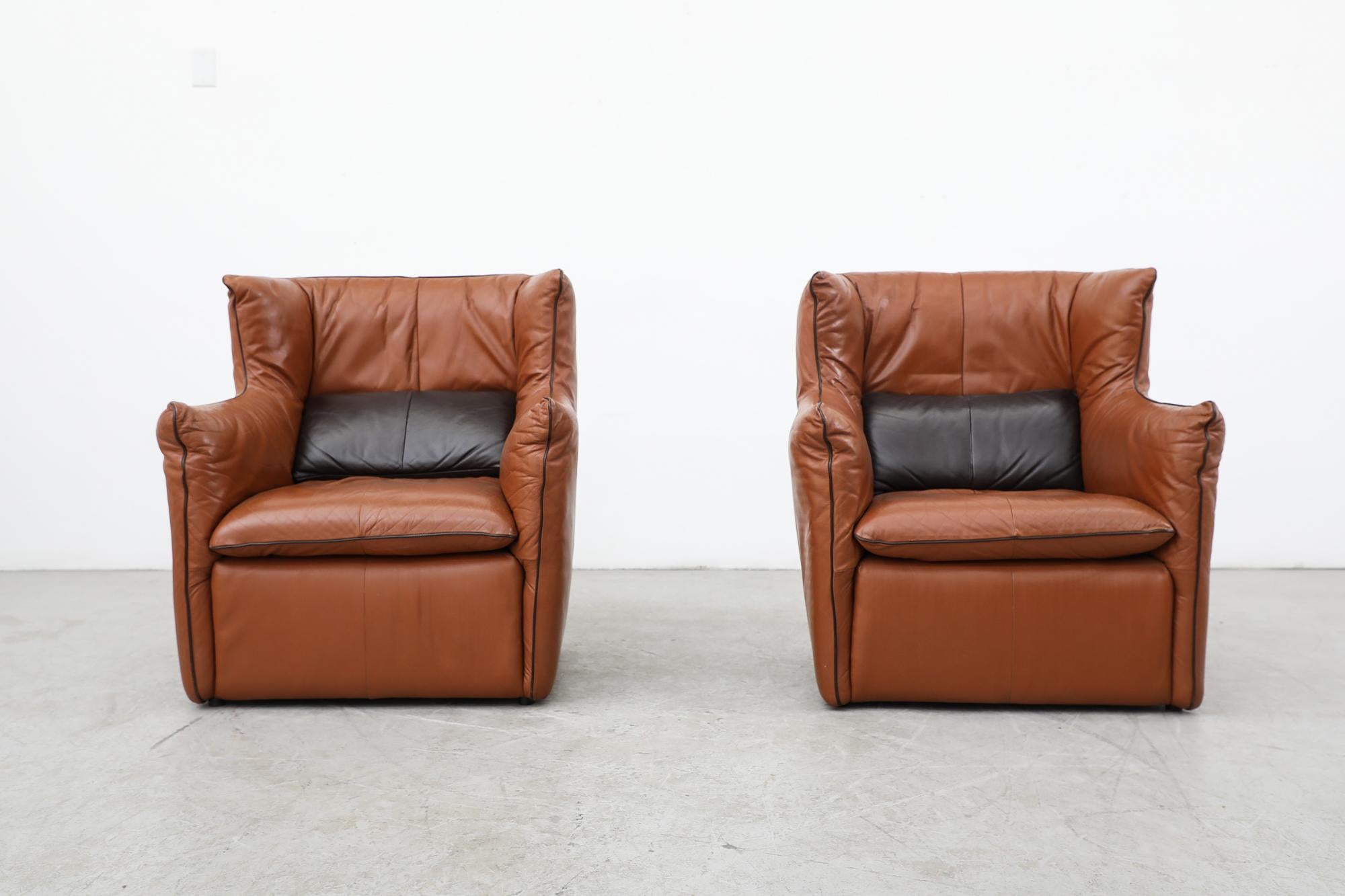 Dutch Pair of Gerard Van Den Berg High Back Lounge Chairs