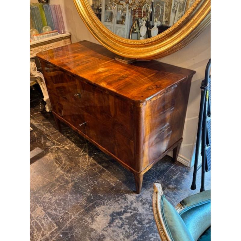 Pair of German 19th Century Walnut Biedermeier Commodes 1