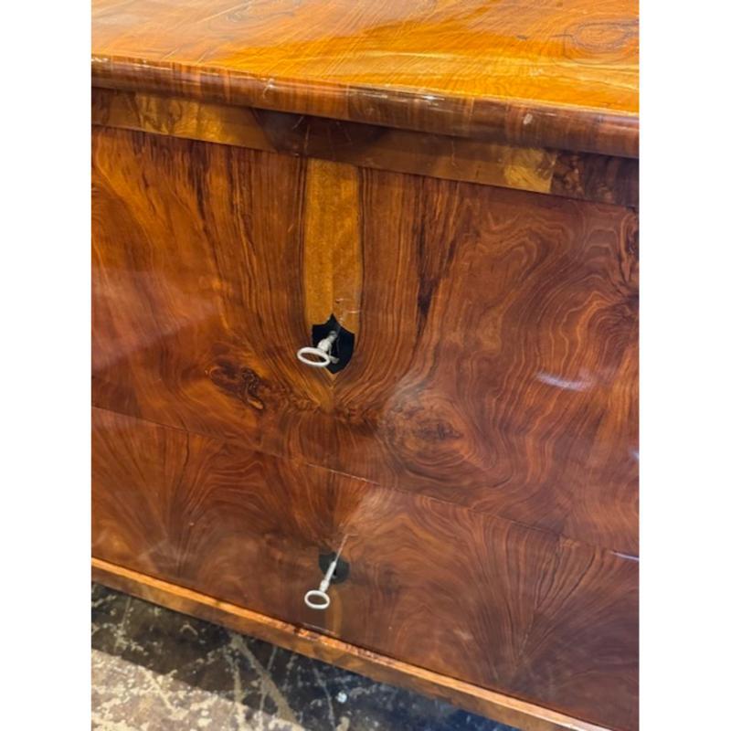 Pair of German 19th Century Walnut Biedermeier Commodes 3