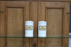 Pair of German Apothecary Pharmacy Jars Made of Porcelain, Early 20th Century