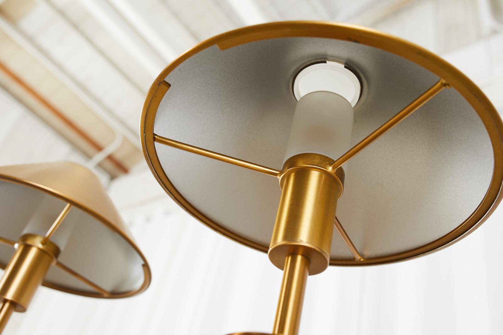 Pair of German Art Deco Style Brass Floor Lamps 8