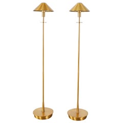 Pair of German Art Deco Style Brass Floor Lamps