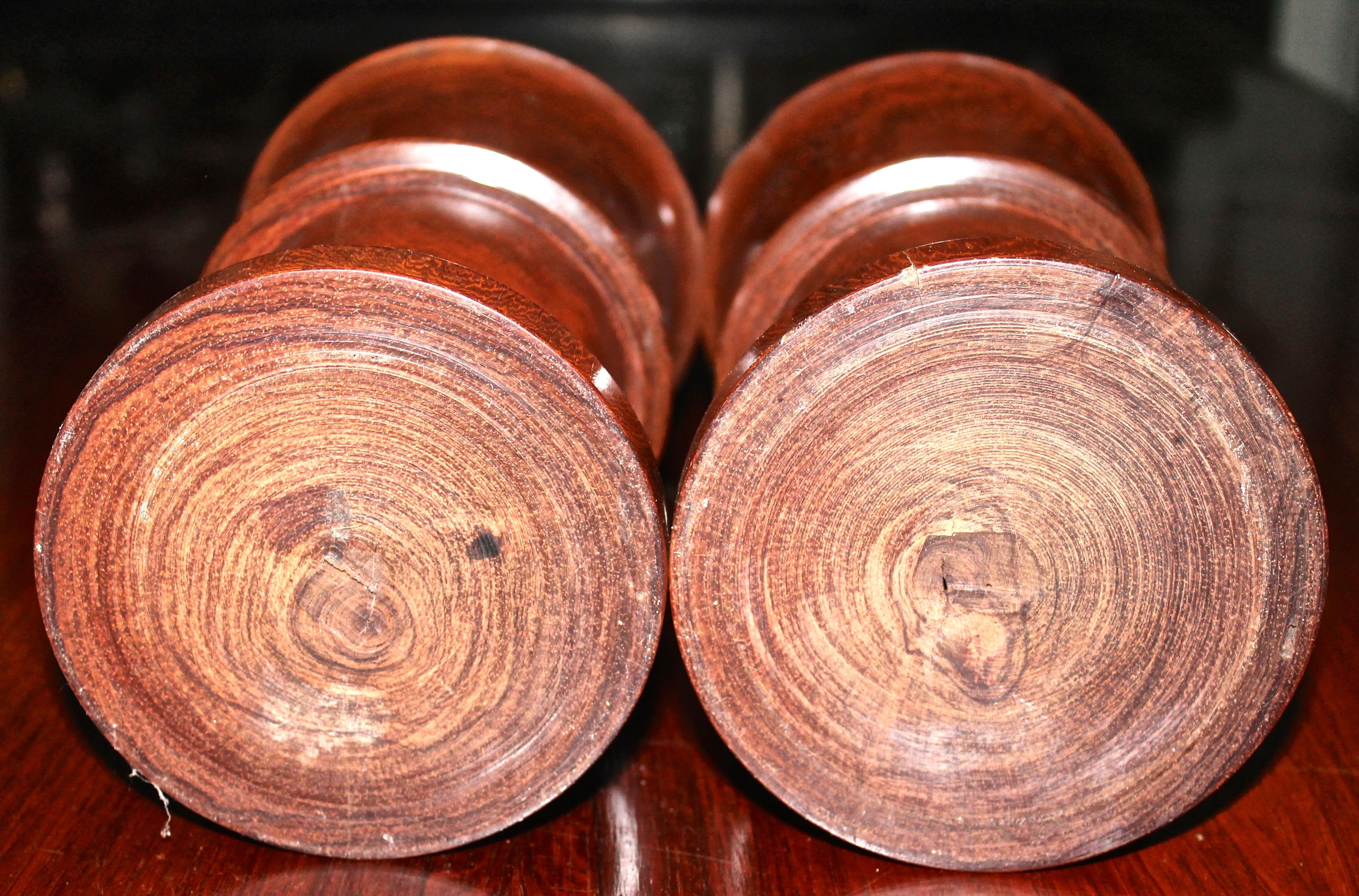Wood Pair of German Art Deco Treen Ware Urns For Sale