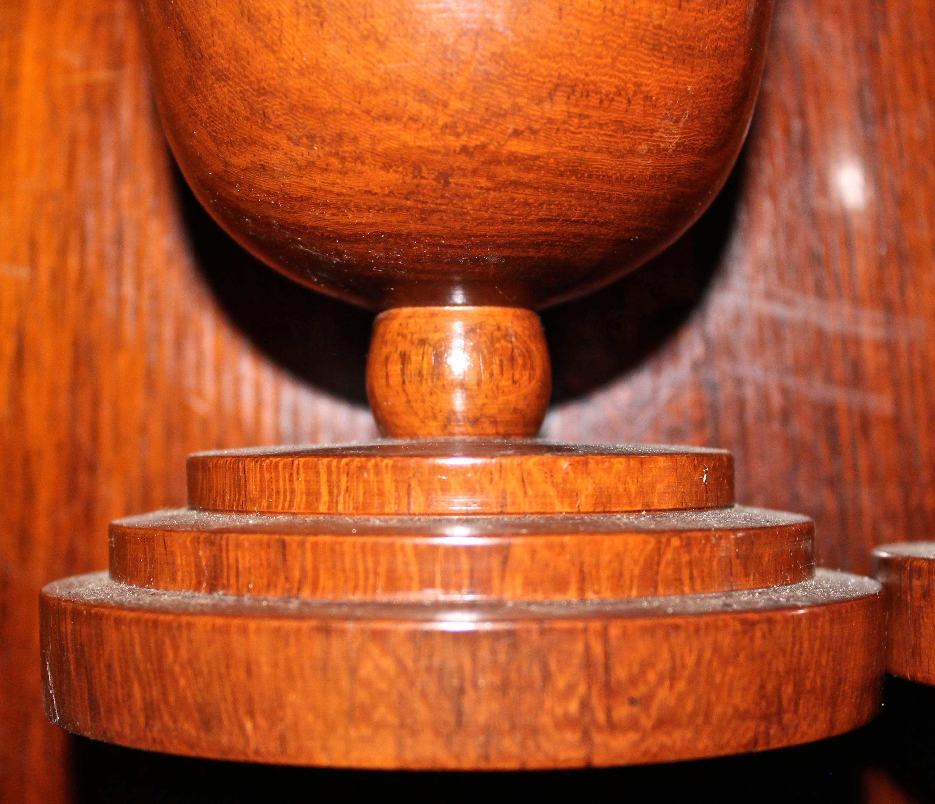 Pair of German Art Deco Treen Ware Urns For Sale 1