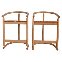 Pair of German Bentwood Mid-Century Bar Stools '2'