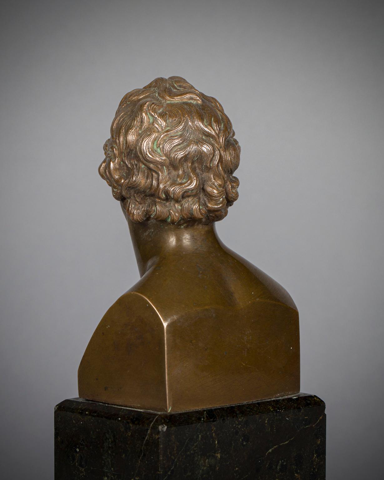 Pair of German Bronze Busts of Schiller and Goethe, circa 1880 For Sale 2
