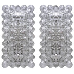Pair of German Bubble Glass Sconces Wall Lights by Limburg, 1960s