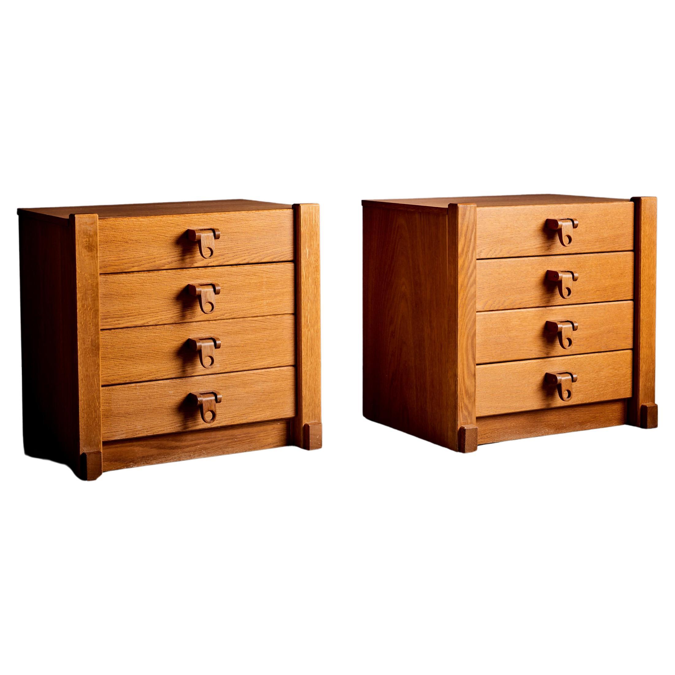 Pair of German carpenter Custom Bedside tables or end tables For Sale