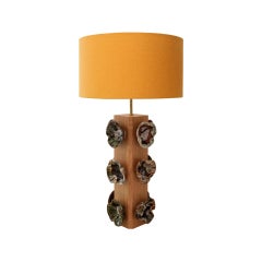 Paire de lampes de table en céramique, fleurs et Oak Oak, Allemagne