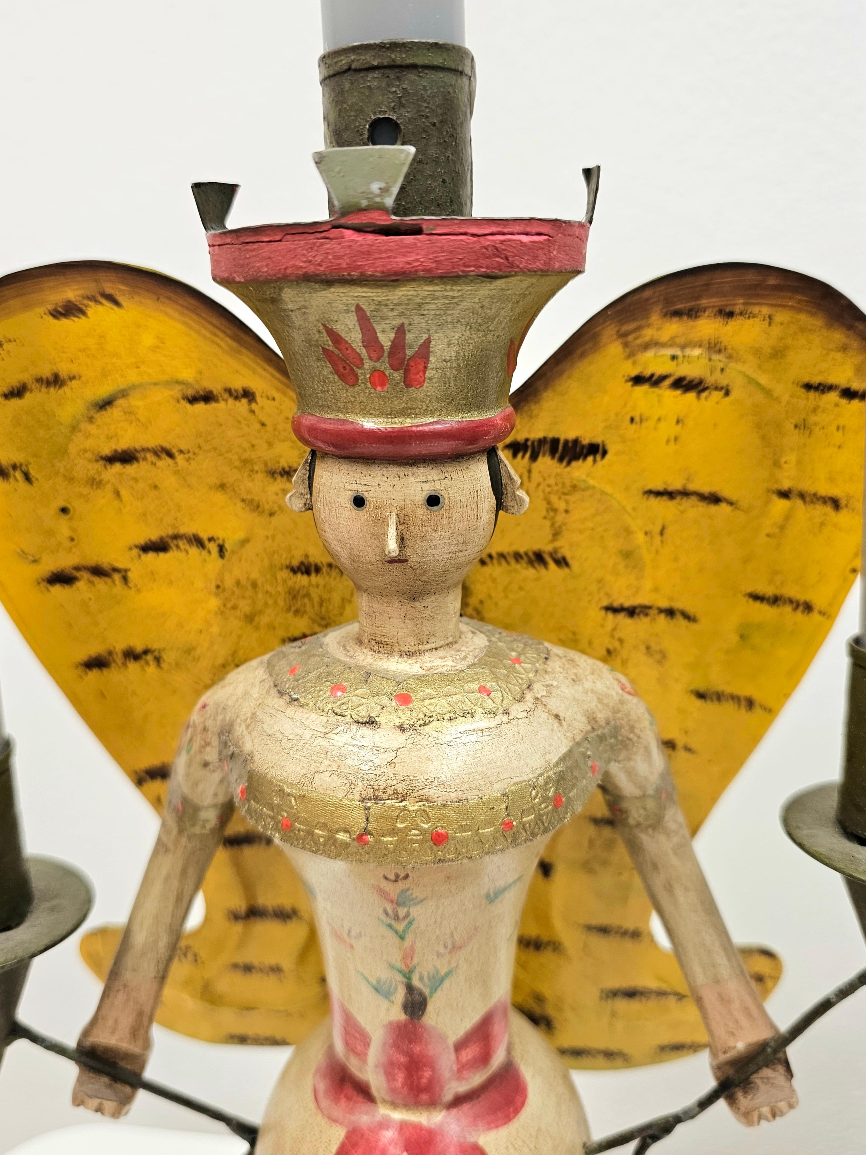 Pair of German Christmas Angel Sculptures Vintage Handcrafted In Good Condition In Kitzbühel, Tirol