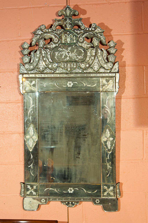 Unknown Pair of German Clear Center Venetian Style Mirrors