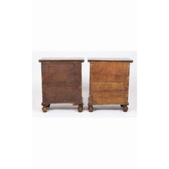 Pair of German Diminutive Serpentine Chests, Walnut, 19th century, baroque taste